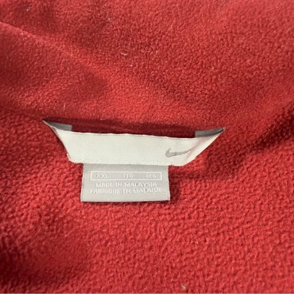 Y2K Nike Fleece Jacket Men's Sz 2XL Red Black Full Zip Travis Scott Mini Swoosh - Picture 7 of 11